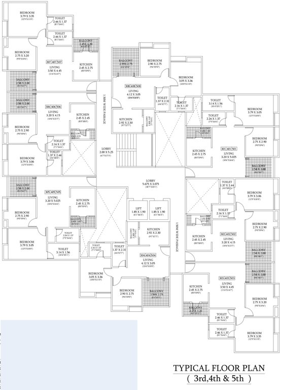 bliss solitaire Bliss Solitaire, Phase I, Building A Cluster Plan from 3rd to 5th Floor