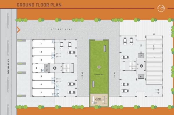  malhar Block A And Block B Cluster Plan for ground Floor