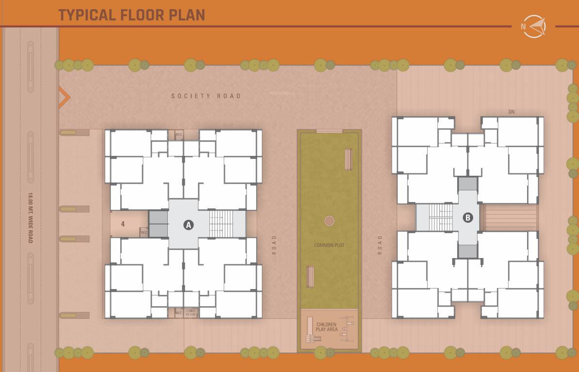  malhar Block A And Block B Cluster Plan from 1st to 7th Floor