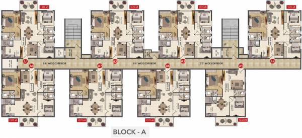 maha Block A Cluster Plan from 1st to 10th Floor