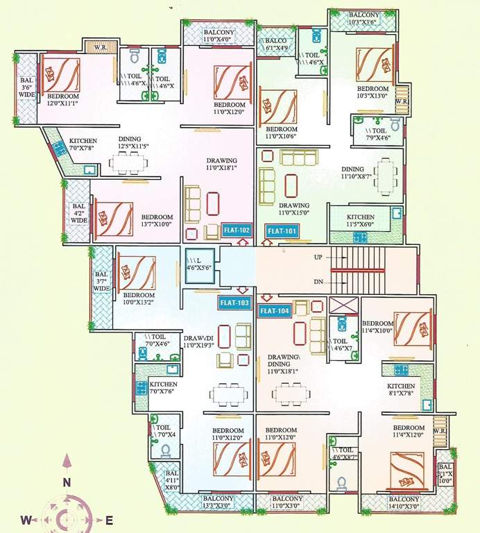  gauri dev residency Gauri Dev Residency Cluster Plan for Typical Floor