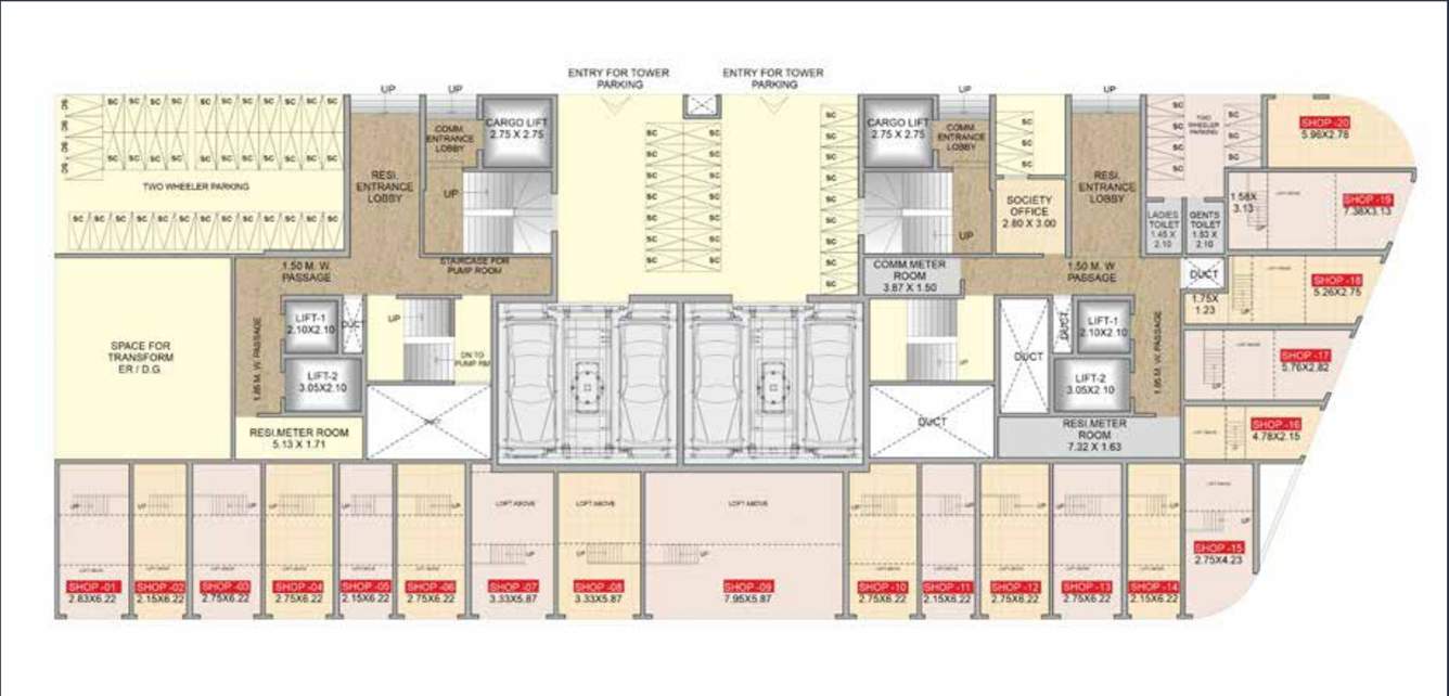 metro majestic by nakshatra builders thane Building 1 Cluster Plan