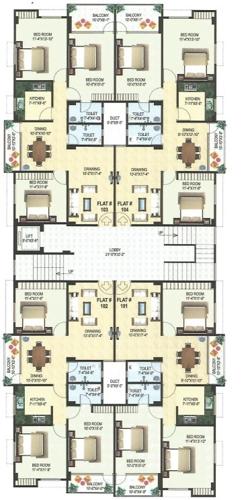  dharmsheela-nandan-enclave Dharmsheela Nandan Enclave Cluster Plan from ground to 4th Floor