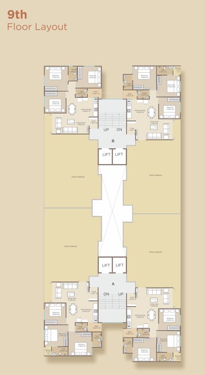  avni residency Avni Residency Cluster Plan for 9th Floor