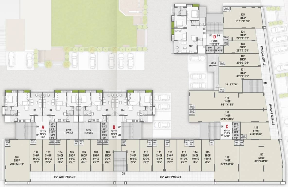  elite Block A,B,C,D Cluster Plan For Ground Floor