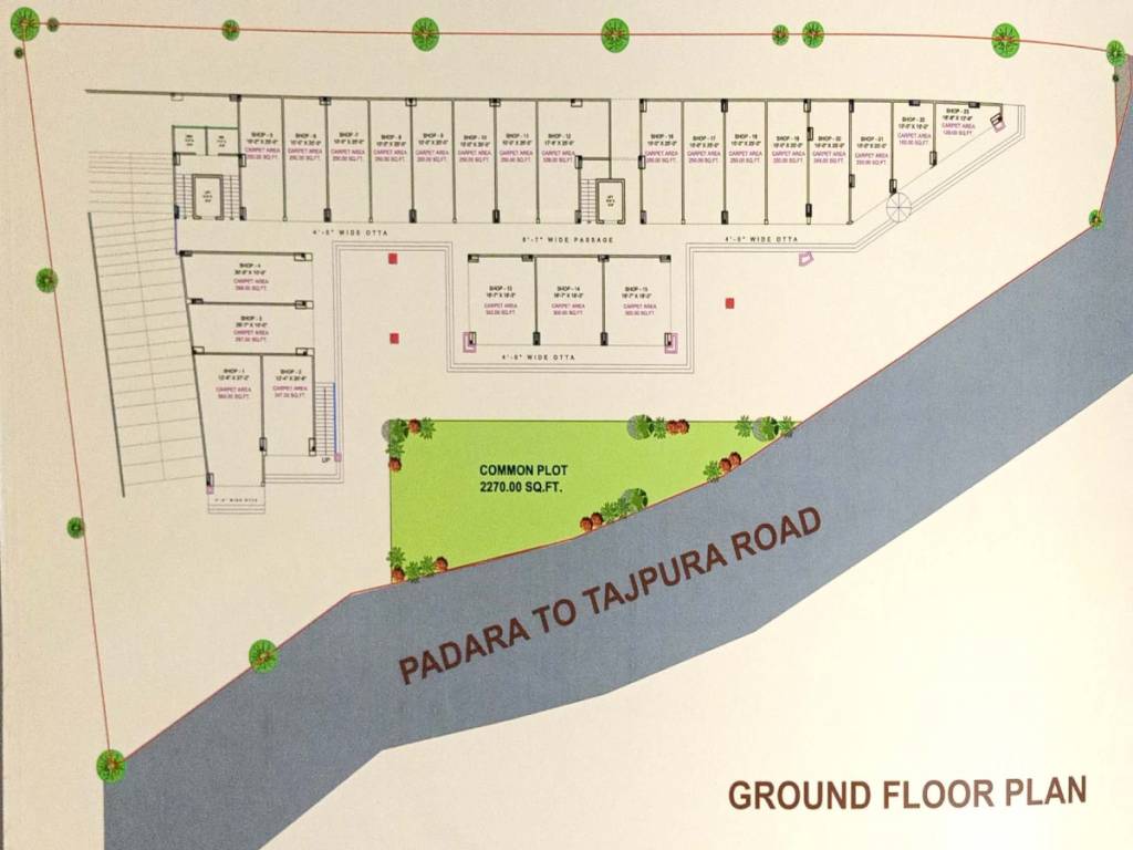 pramukh the hub Tower A & B Cluster Plan for ground Floor