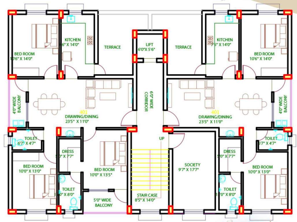  om baikuntha Cluster Plan for 4th Floor