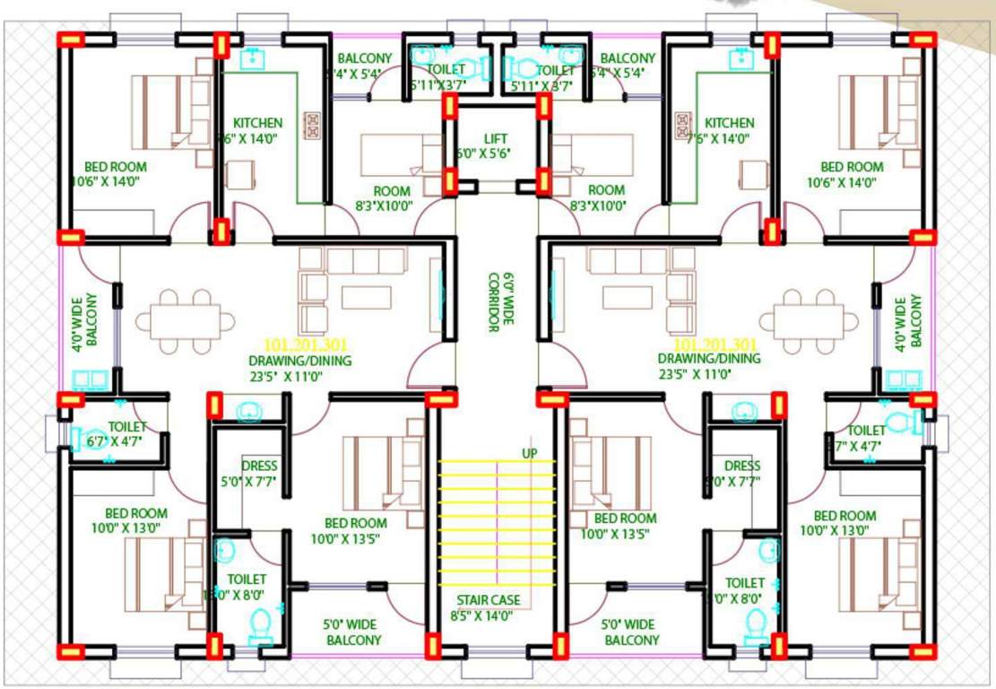  om baikuntha Cluster Plan from 1st to 3rd Floor