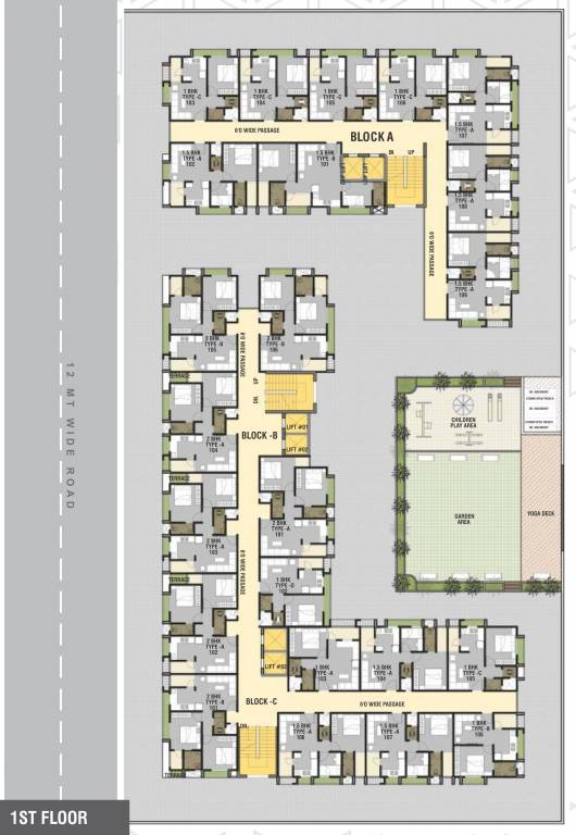  skyline Block A B And C Cluster Plan for 1st Floor