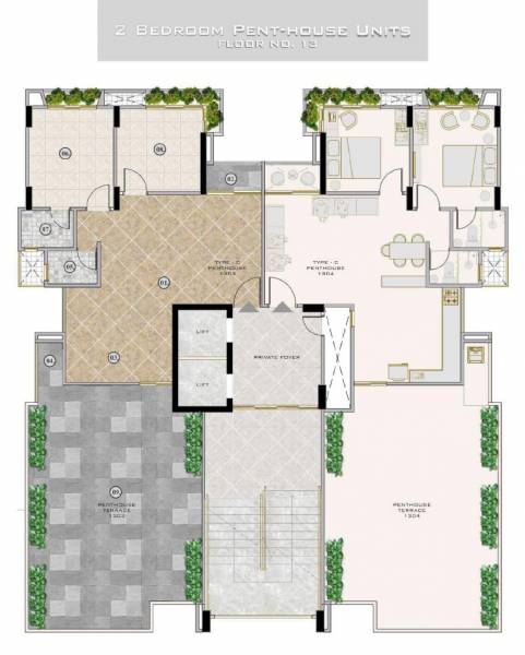  maitri-tower Maitri Tower Cluster Plan for 13th Floor