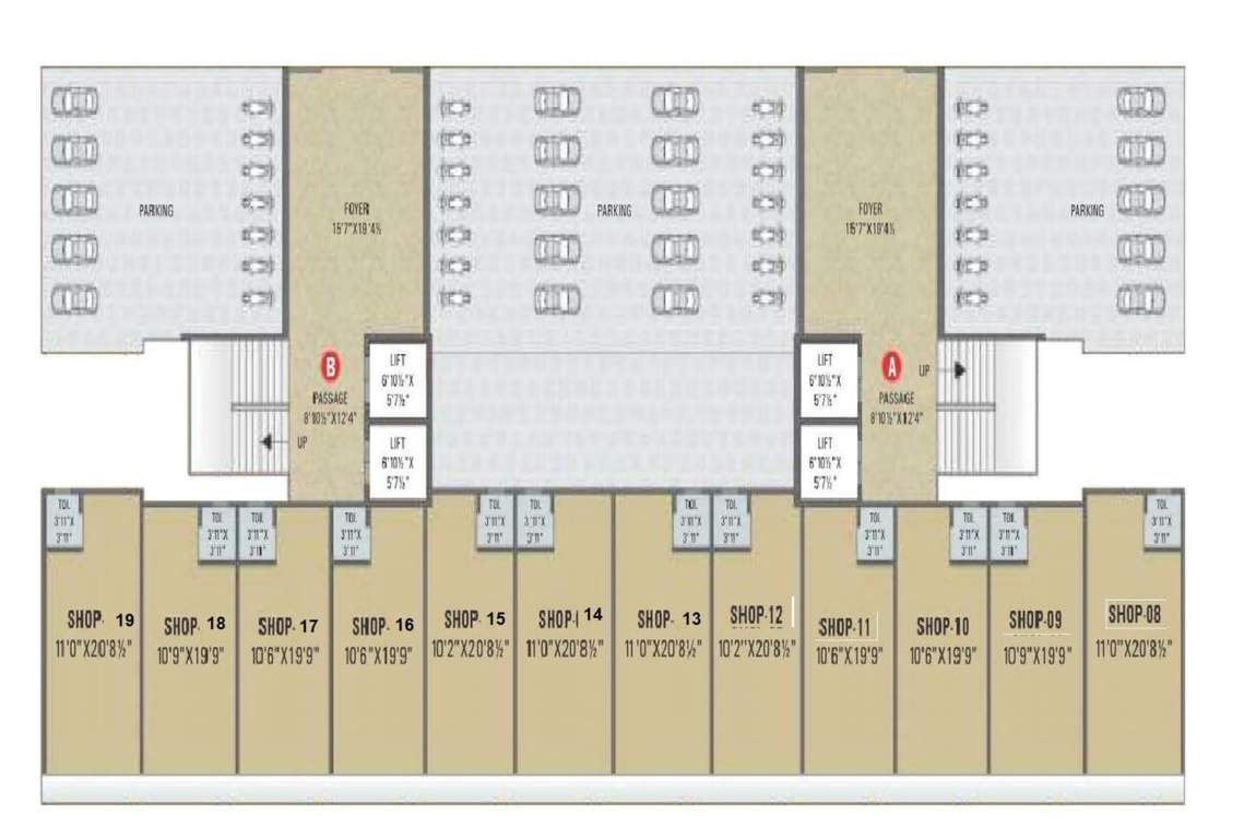  victoria residency Block A+B Cluster Plan for ground Floor