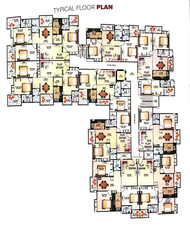  ram niketan Ram Niketan Cluster Plan from 2nd to 3rd Floor