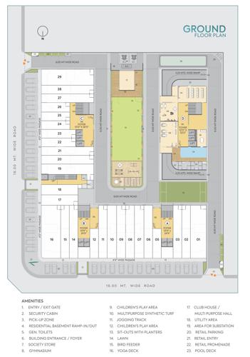  turquoise-greenz Tower 1 To 3 Cluster Plan for ground Floor