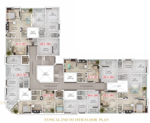  kalpvruksh Kalpvruksh Cluster Plan from 2nd to 10th Floor