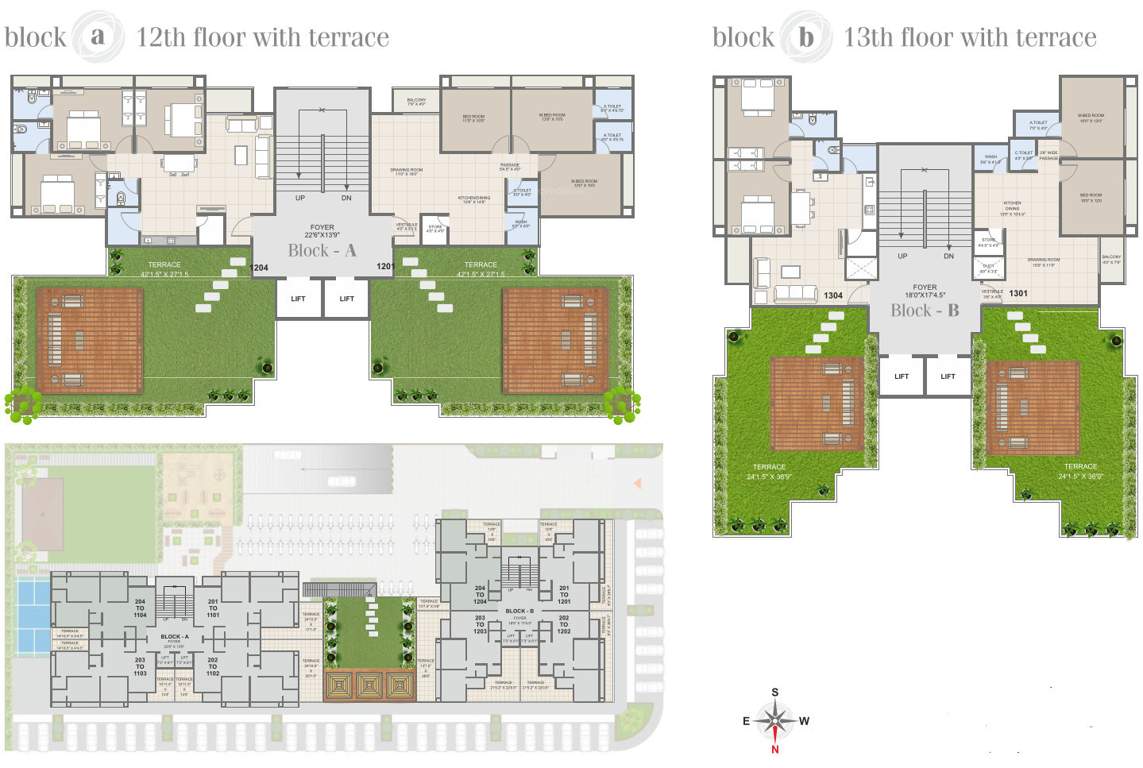 heights Block A And B Terrace Cluster Plan