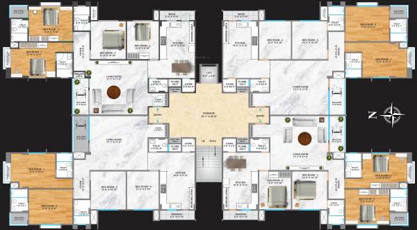 1 Cluster Plan from 1st to 5th Floor akshar-zion 1 Cluster Plan from 1st to 5th Floor