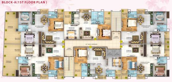  kriti-raman-residency Block A 1st Floor Cluster Plan