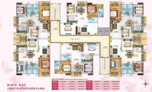  kriti-raman-residency Block B And C Cluster Plan from 2nd to 6th Floor