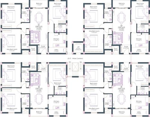  mullai-residences Mullai Residences Cluster Plan From 1st To 4th Floor