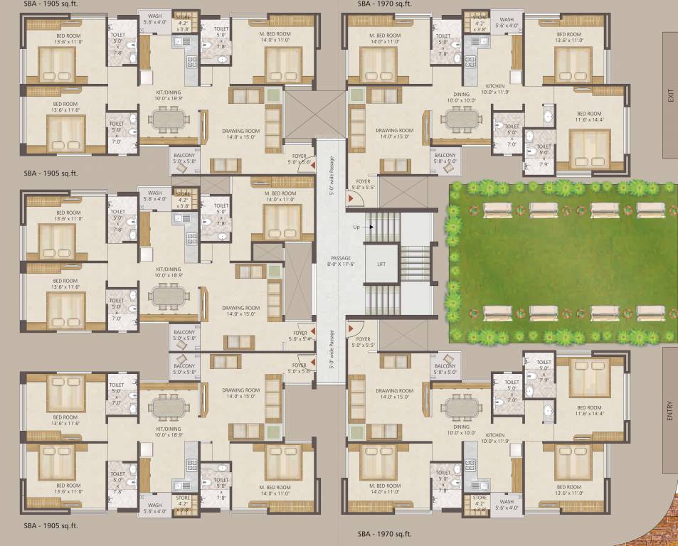 saral residency Saral Residency Cluster Plan for Typical Floor