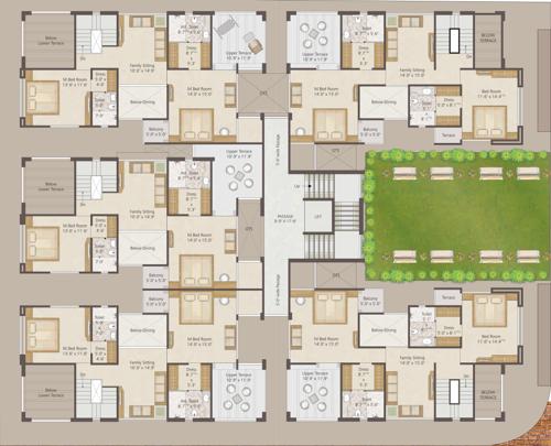  saral-residency Saral Residency Cluster Plan for Upper Floor Penthouse Floor