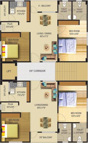  suhita-nilayam Suhita Nilayam Cluster Plan from 1st to 4th Floor