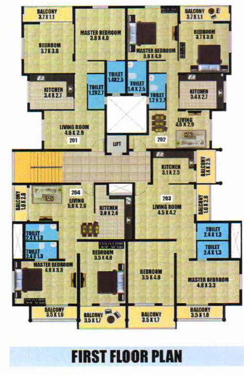  blue bell enclave Cluster Plan For 1st Floor