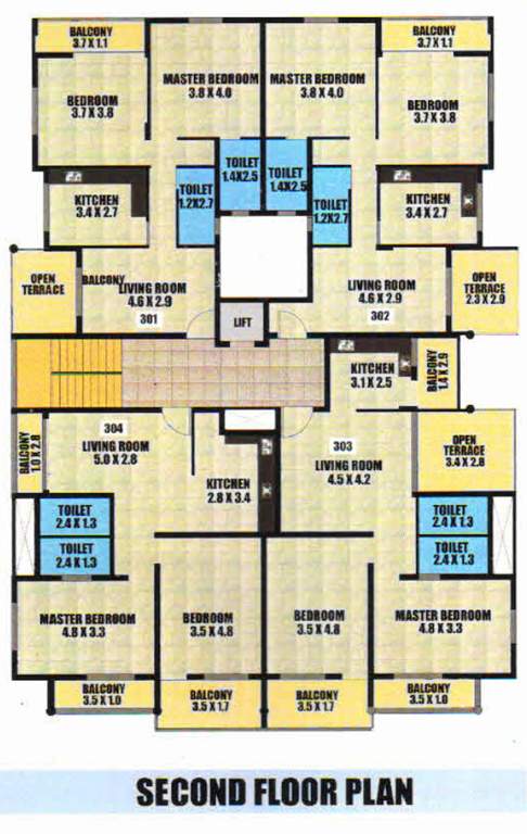  blue bell enclave Cluster Plan For 2nd Floor