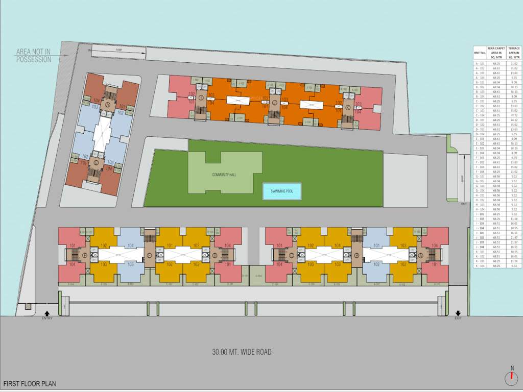  orchid valley Tower A,B,C,D,E,F,G,H,I,J & KCluster Plan for 1st Floor
