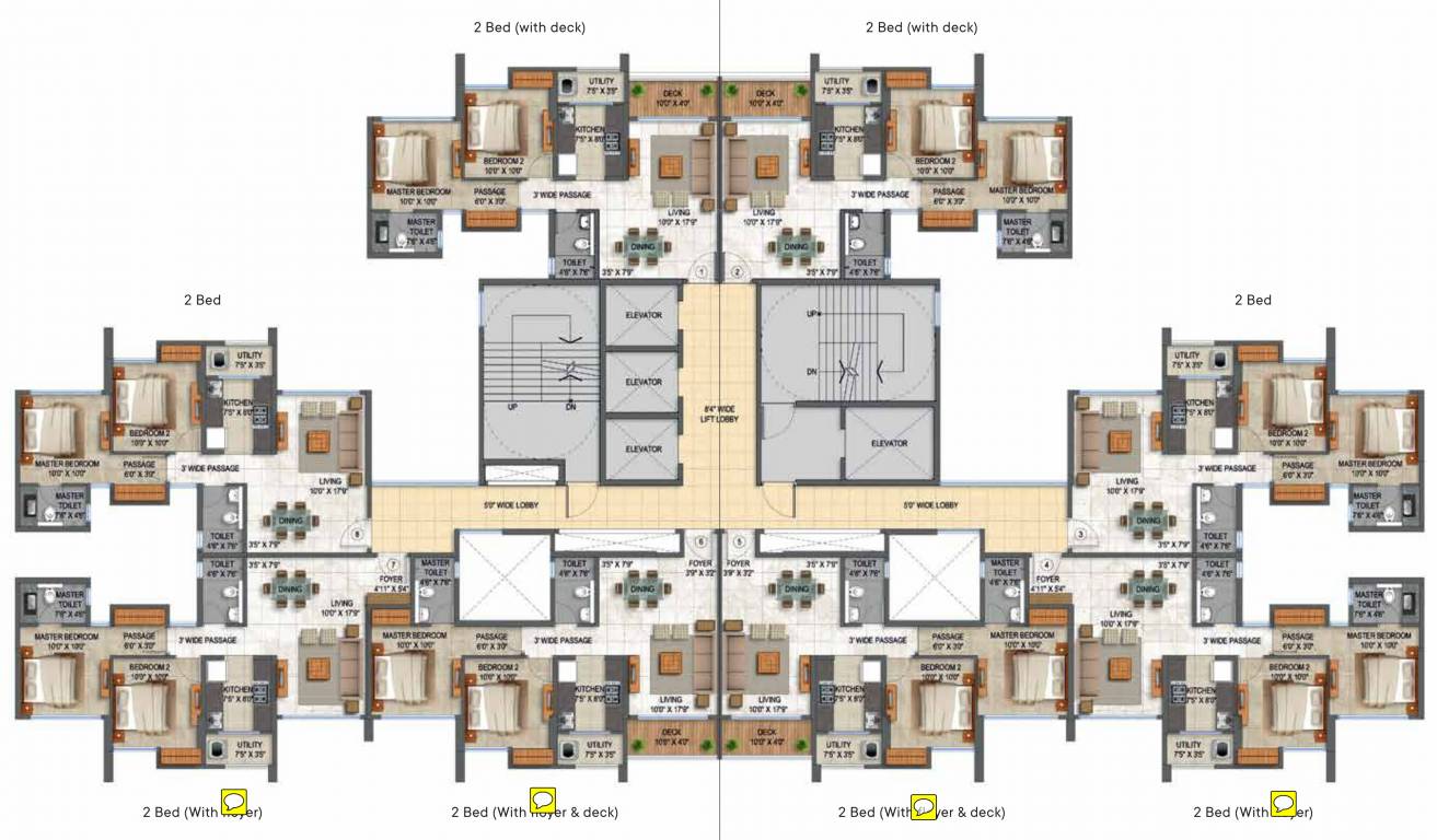 crown splendora Tower A Cluster Plan