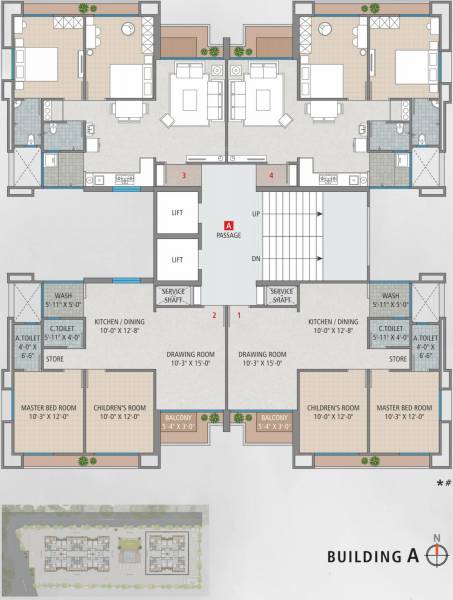  sakar Block A Cluster Plan from 1st to 13th Floor
