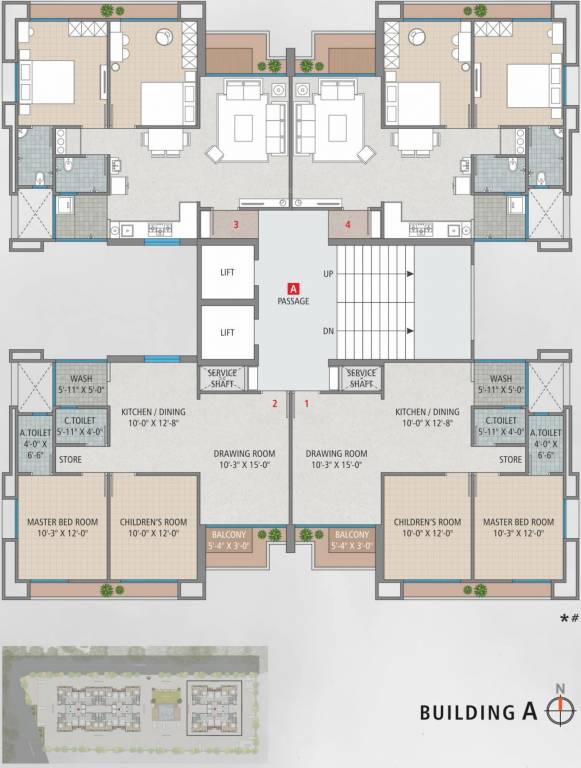  sakar Block A Cluster Plan from 1st to 13th Floor