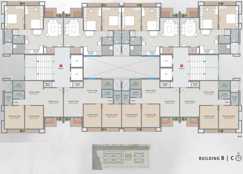  sakar Block B And Block C Cluster Plan from 1st to 13th Floor