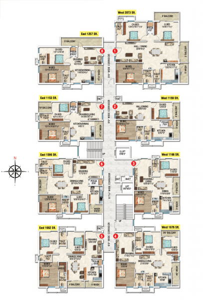  sai-vasudha BLOCK A Cluster Plan for Typical Floor