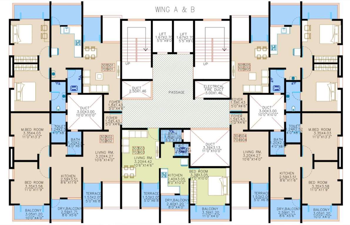  alley Alley Cluster Plan For Odd Floor