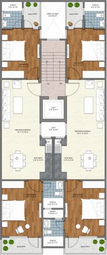 homes-2 Shree Shyam Homes 2 Cluster Plan from 1st to 4th Floor