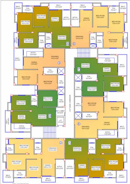  gulzar-apartment Gulzar Apartment Cluster Plan