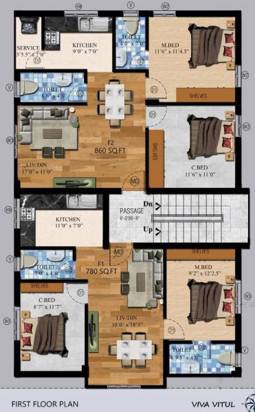  vitul Vitul Cluster Plan For 1st Floor
