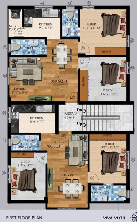  vitul Vitul Cluster Plan For 1st Floor