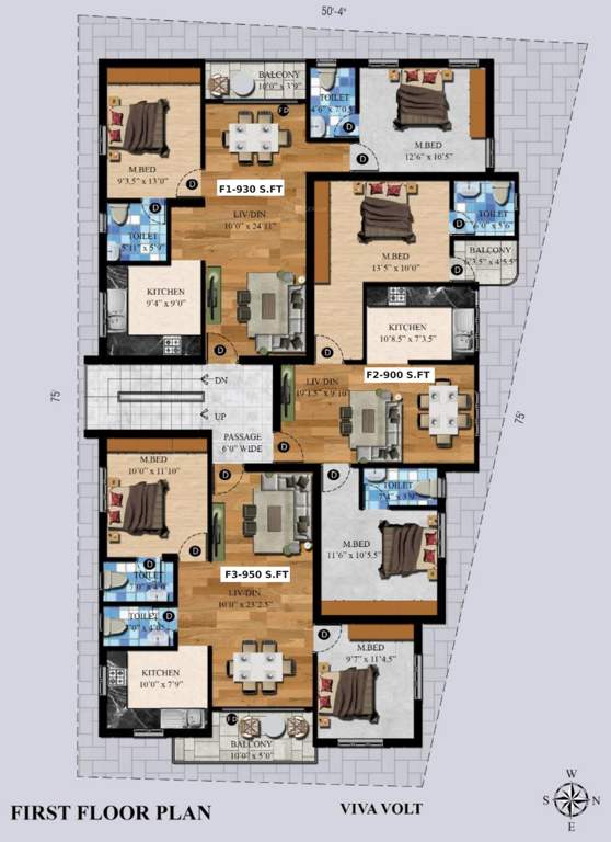  volt Viva Volt Cluster Plan for 1st Floor