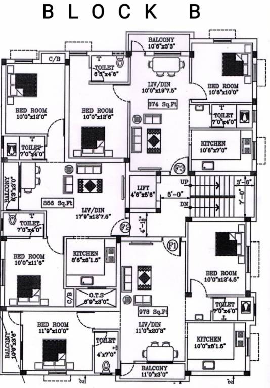  bala Block B Cluster Plan for 1st Floor