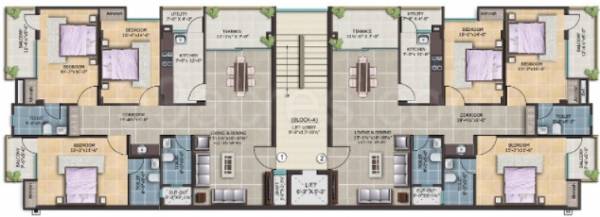  divine-colonia Cluster Plan from ground to 3rd Floor