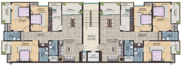  divine colonia Cluster Plan from ground to 3rd Floor