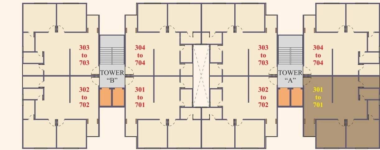  al makkah towers A Cluster Plan from 3rd to 7th Floor