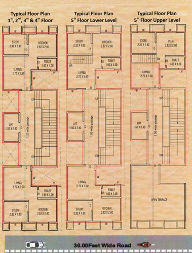  palace Cluster Plan from 1st to 5th Floor