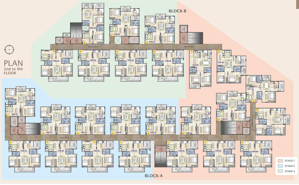  kaira Cluster Plan from 1st to 9th Floor