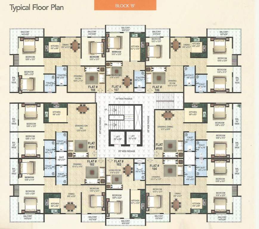 ramanand enclave Block B Cluster Plan for 1st Floor