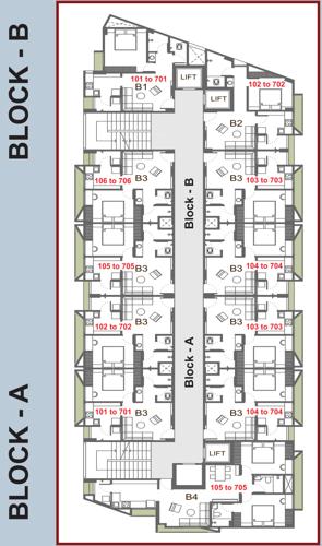  rehmat-residency Block A  And Block B Cluster Plan from 1st to 7th Floor