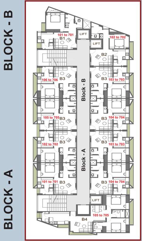  rehmat residency Block A  And Block B Cluster Plan from 1st to 7th Floor
