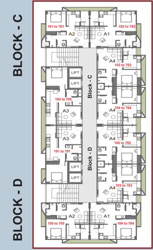  rehmat-residency Block C And Block D Cluster Plan from 1st to 7th Floor